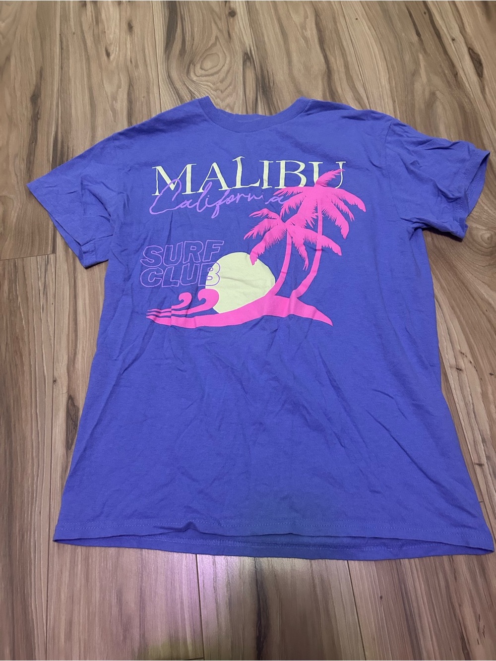 Ripple Junction Purple Tee with Pink & Yellow Surf Graphic